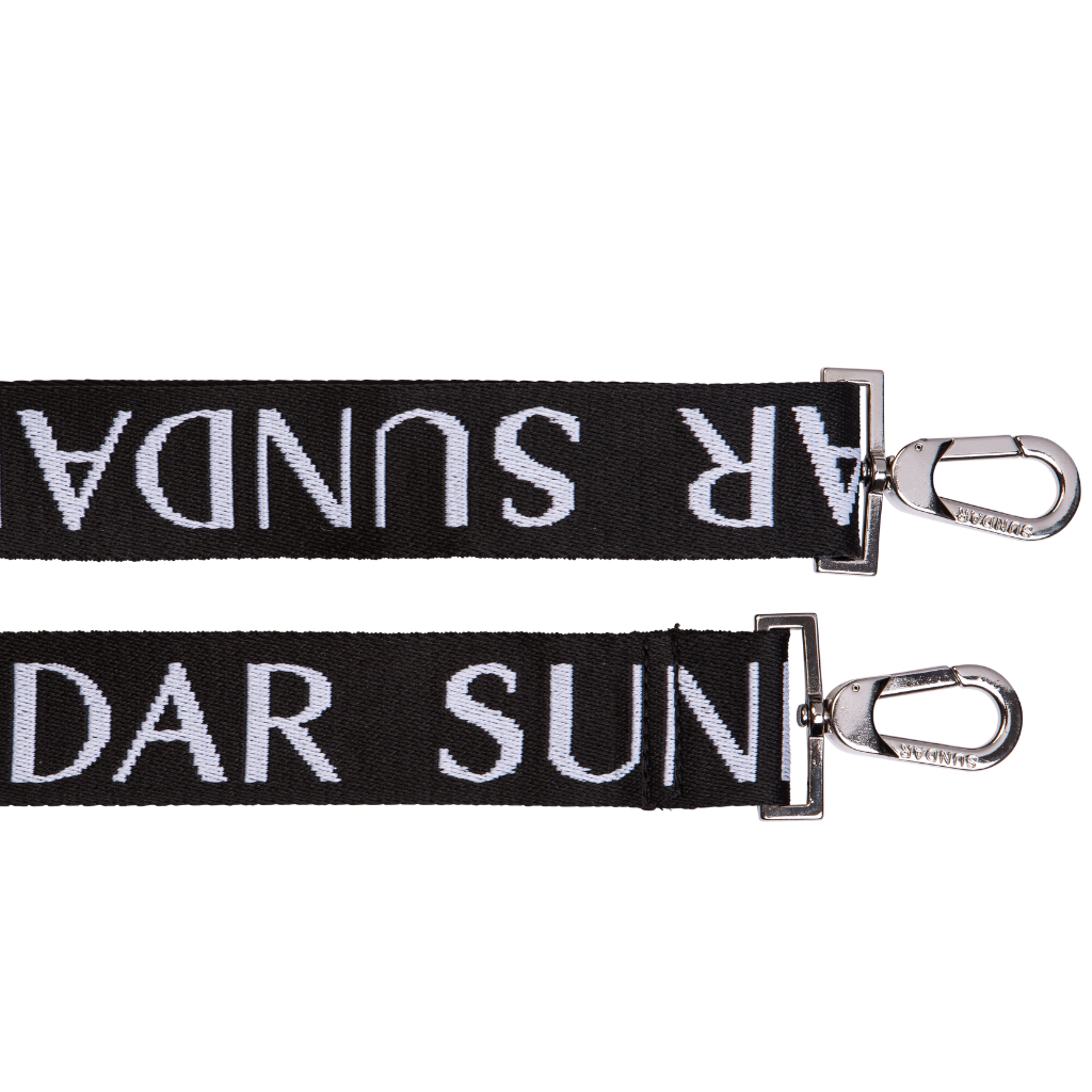 BLACK W/WHITE RIBBON ADJUSTABLE STRAP