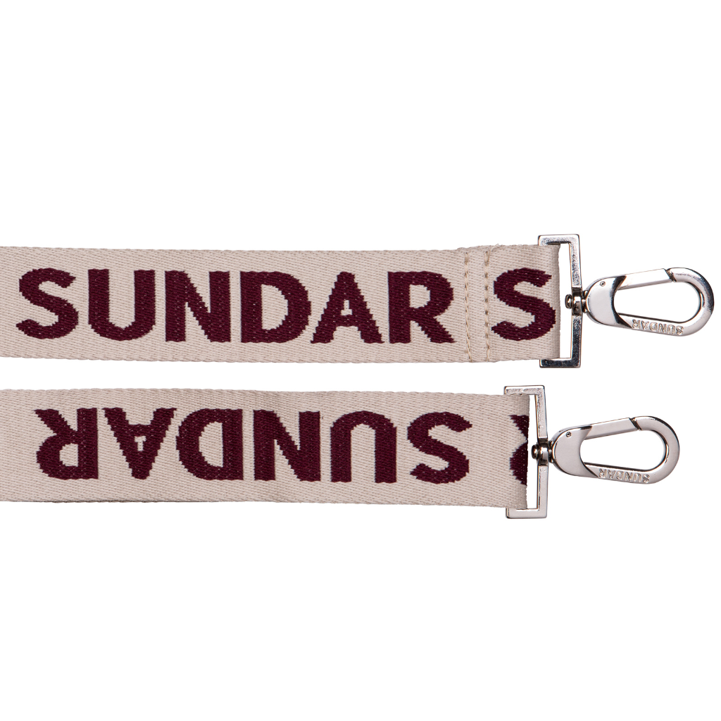 BURGUNDY/IVORY RIBBON ADJUSTABLE STRAP